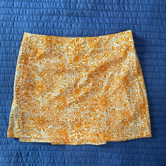 Orange and White Floral Pattern RipSkirt | Size Medium - Picture 1 of 10